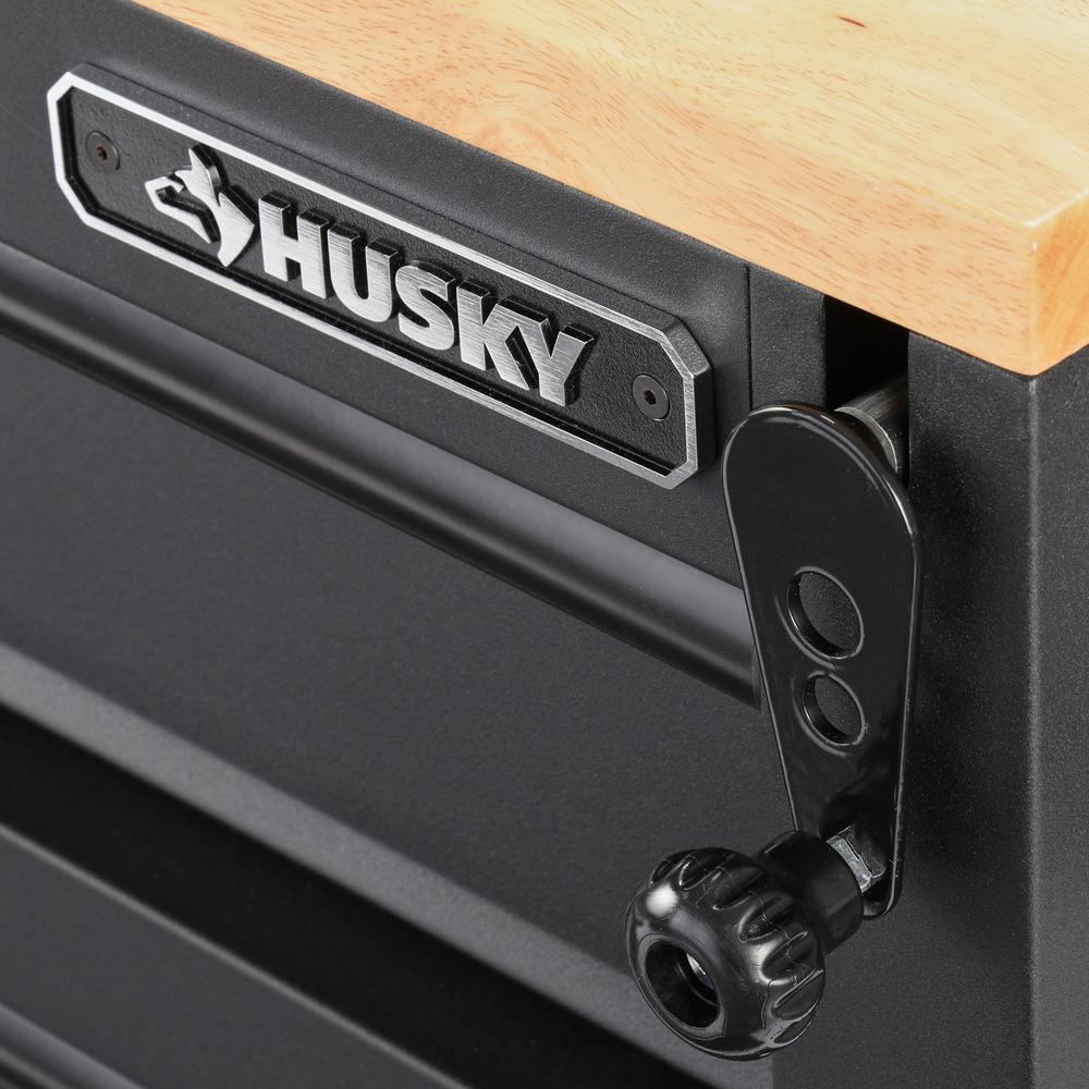 Heavy-Duty 72 in. W 18-Drawer, Deep Tool Chest Mobile Workbench in Matte Black with Adjustable-Height Hardwood Top