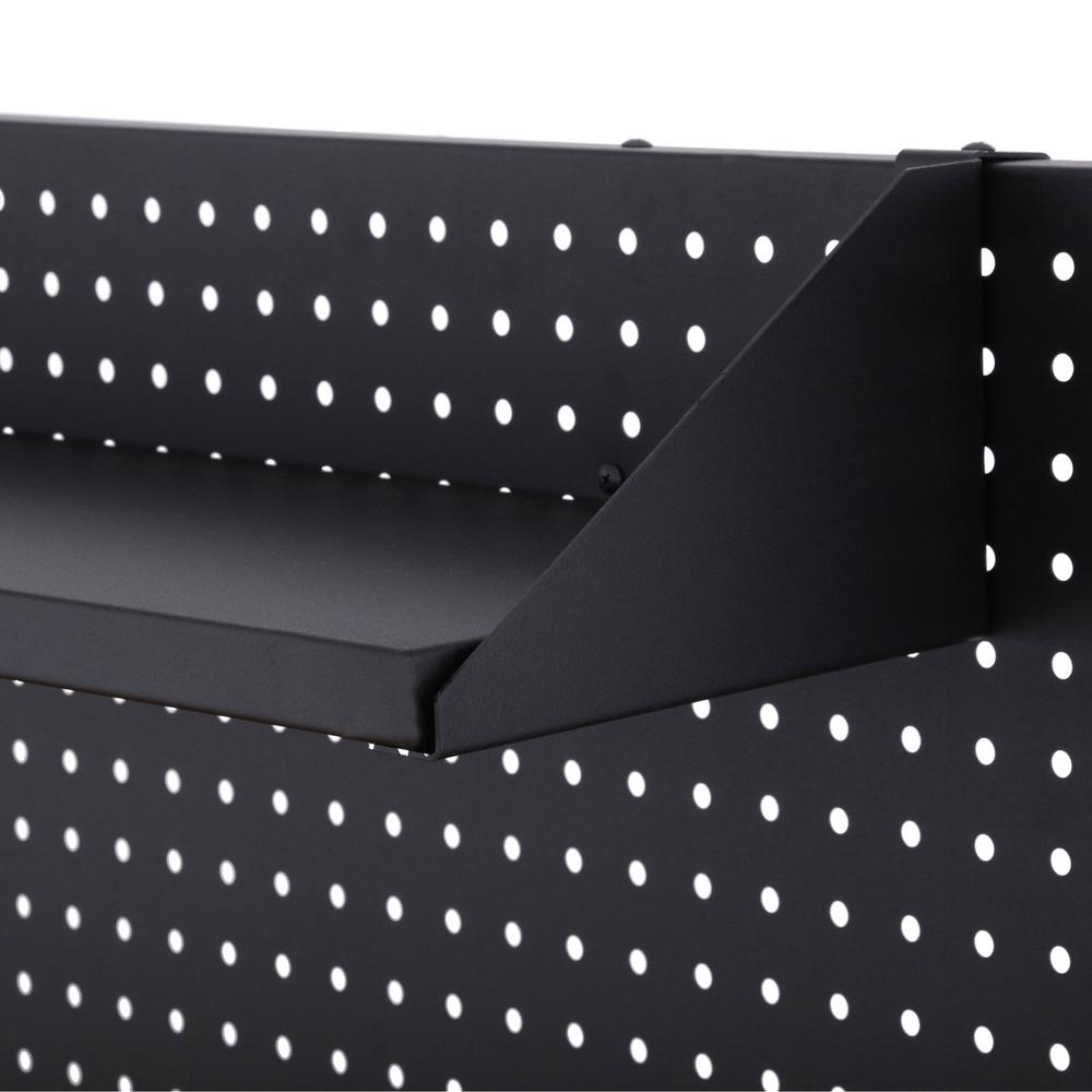 Heavy-Duty 61 in. W 10-Drawer 1-Door, Deep Tool Chest Mobile Workbench in Matte Black w/ Hardwood Top, Pegboard & Shelf