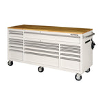 Heavy-Duty 72 in. W 18-Drawer, Deep Tool Chest Mobile Workbench in Matte Black with Adjustable-Height Hardwood Top