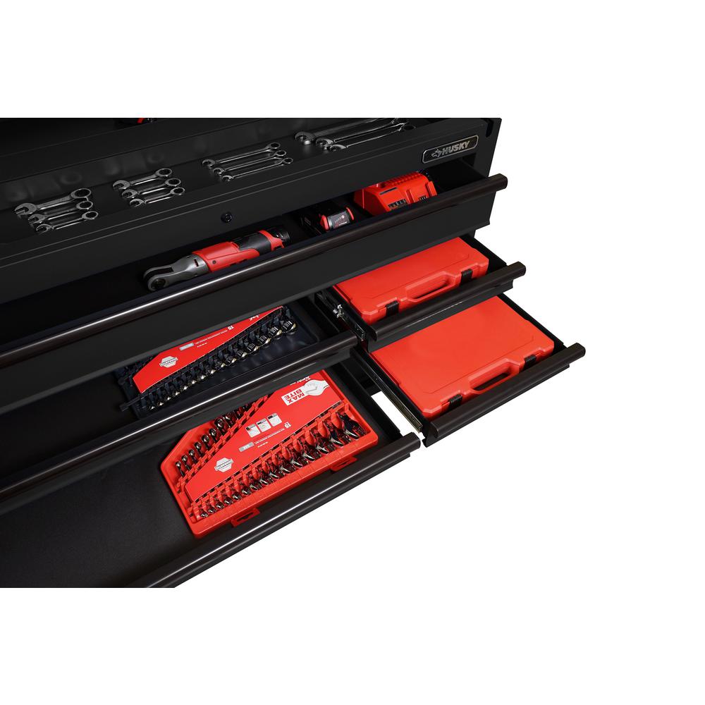 Heavy-Duty 52 in. W 9-Drawer, Deep Tool Chest Mobile Workbench in Matte Black with Adjustable-Height Hardwood Top
