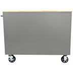 46 in. W 9-Drawer, Deep Tool Chest Mobile Workbench in Gloss Gray with Hardwood Top