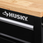 72 in. W 18-Drawer, Deep Tool Chest Mobile Workbench in Gloss Black with Hardwood Top