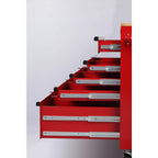 46 in. W 9-Drawer, Deep Tool Chest Mobile Workbench in Gloss Red with Hardwood Top