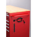 46 in. W 9-Drawer, Deep Tool Chest Mobile Workbench in Gloss Red with Hardwood Top