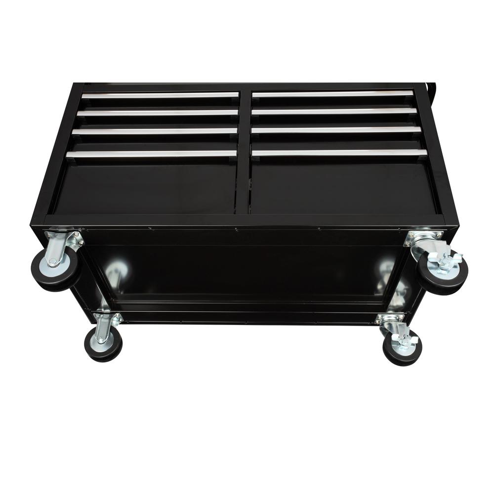 46 in. W 9-Drawer, Deep Tool Chest Mobile Workbench in Gloss Black with Hardwood Top