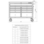 46 in. W 9-Drawer, Deep Tool Chest Mobile Workbench in Gloss Red with Hardwood Top