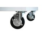 72 in. 18-Drawer Mobile Workbench with Solid Wood Top in Gloss White