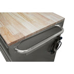 72 in. 18-Drawer 24 in. D Mobile Workbench with Solid Wood Top Stainless Steel
